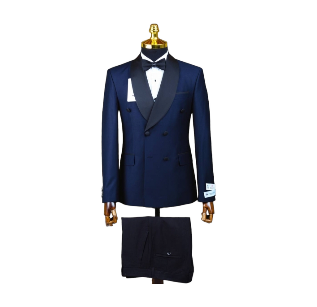 Navy Blue Double Breasted Tuxedo