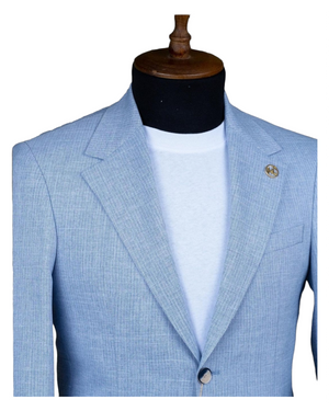 Light Blue Cotton Blazer