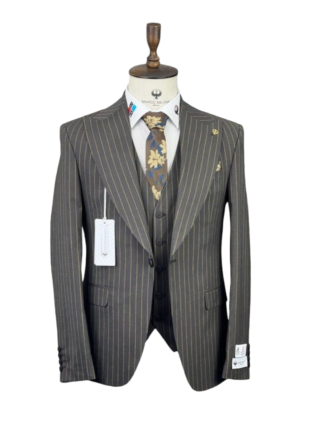 Brown Stripe 3 Piece Suit