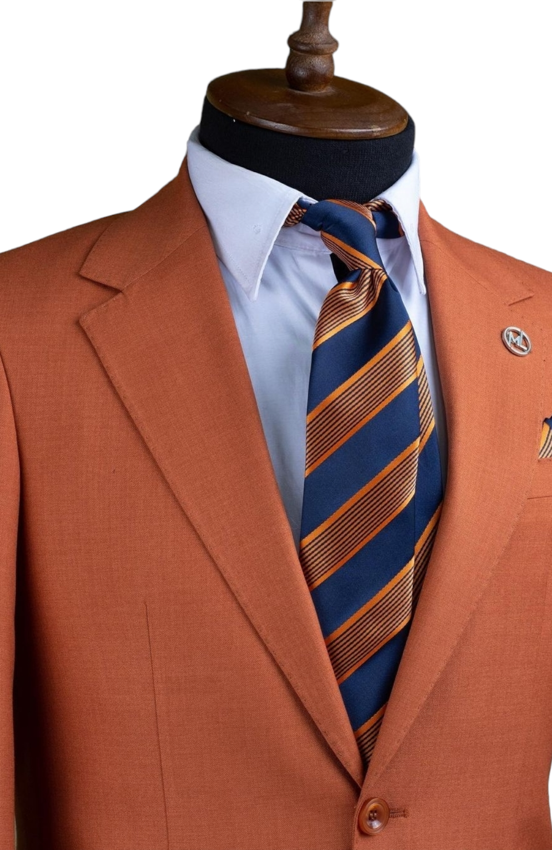 Orange Cotton Linen Blazer