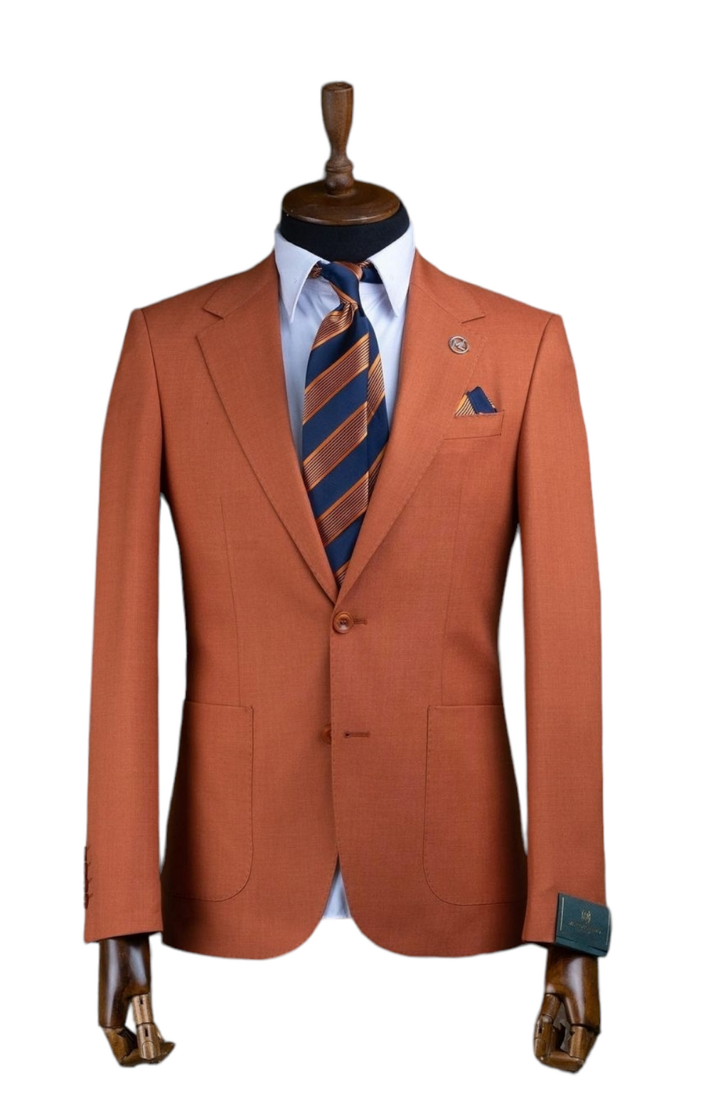 Orange Cotton Linen Blazer